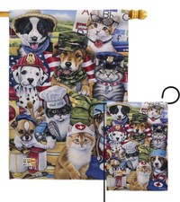 Working Paws Pets Dog Puppy Cat Kitty Military Responder Garden House Yard Flag