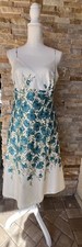 NWT Ann Taylor Size 8 100% Cotton White & blue floral Lined Side zip cottagecore