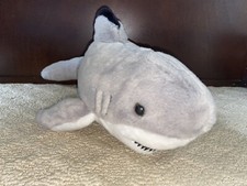Destination Nation Gray Gray White Black Tipped Shark Plush Toy Aurora EUC