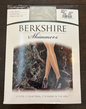 Berkshire Shimmers Control Top Pantyhose 4429 Ultra Sheer Sz 2 Platinum Sparkle