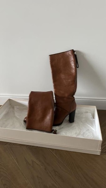 Women Chloé Boots Brown Leather 39.5