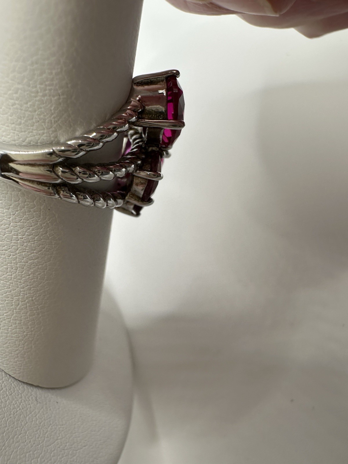 Lab Created Synthetic Ruby & Garnet Sterling Silv… - image 6