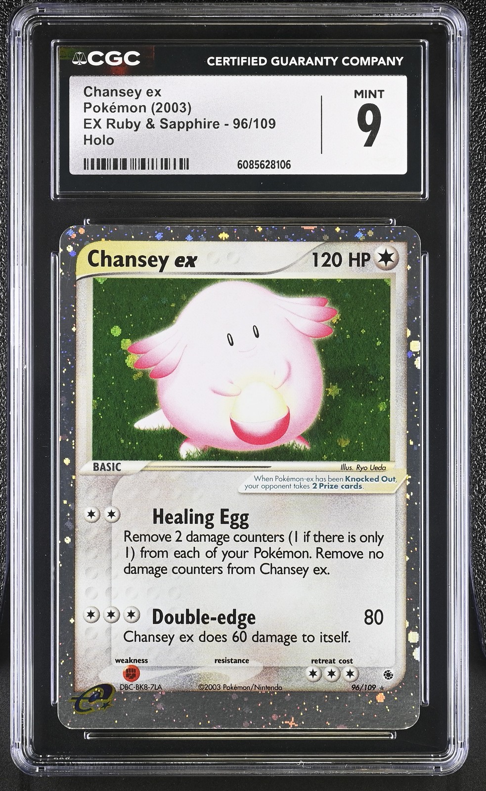 CGC 9 MINT Chansey ex 2003 EX Ruby & Sapphire 96/109 Holo Pokemon Card