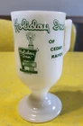 Holiday Inn Milk Glass Pedestal Tall Footed Coffee Beverage Mug Cup 5.5" Vintage