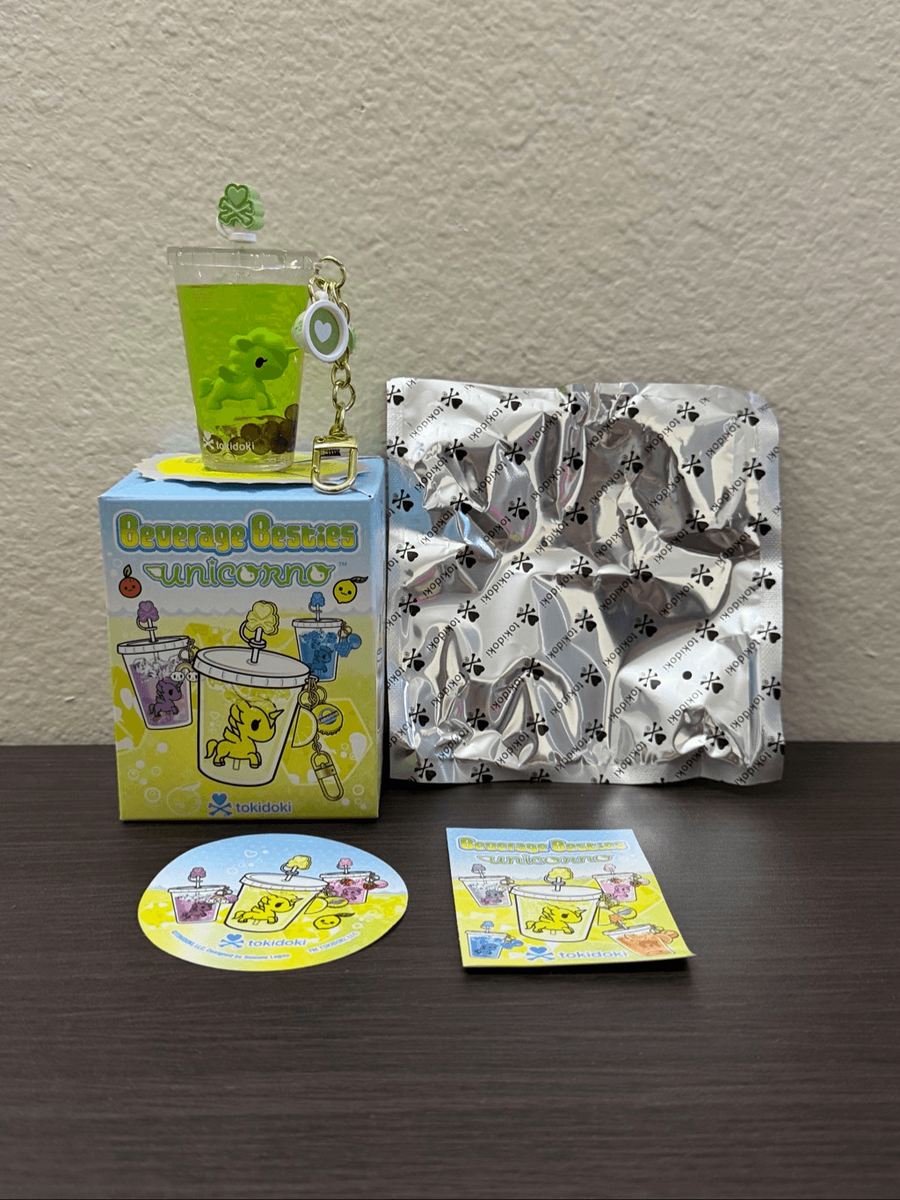 Tokidoki Unicorno Beverage Besties Blind Box Keychain - Green Tea