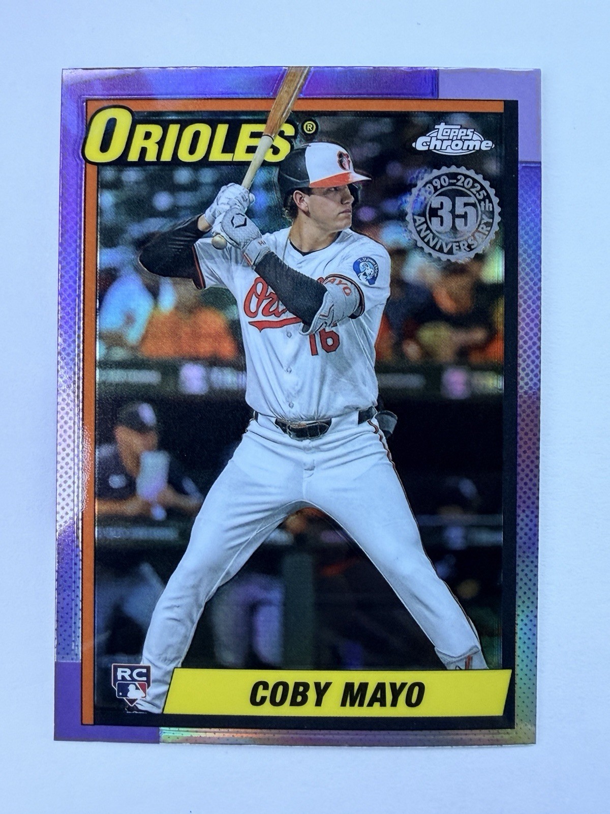 2025 Topps Chrome - 1990 Topps Baseball Coby Mayo #90CB-17 (RC)