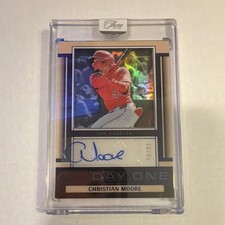 2025 Panini Three and Two Blue Day One Christian Moore DOA-CMR  Angels /32