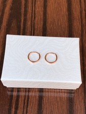 Plain Huggie Hoop Earrings Sterling Silver 925 10.8mm/9mm x0.9mm VERY SMALL Thin