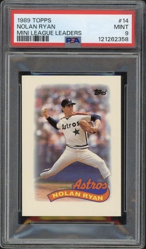1989 Topps Nolan Ryan Mini League Leaders #14 PSA 9 Mint HOF Houston Astros