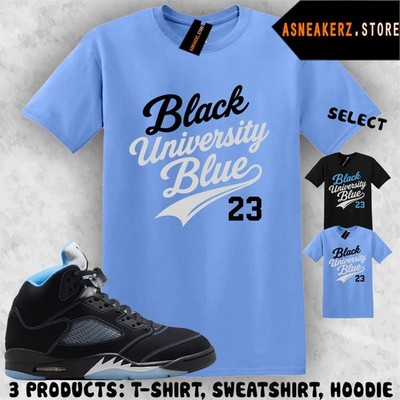 Tee Shirt Matching AJ 5 Black UNC Blue 2026 To Match Sneaker Jersey 5s T-Shirt