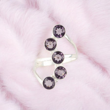 Natural Amethyst Gemstone 925 Sterling Silver Jewelry Handmade Ring Gift For Her