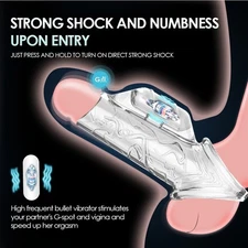 Penis Ring Vibrator Cock Rings Enlargement Enhance Sleeve Sex Toy for Men Couple