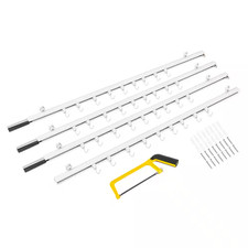 White Ceiling Mount Curtain Track Kit with Hook Small Size for Space 9Ft-12Ft Wi