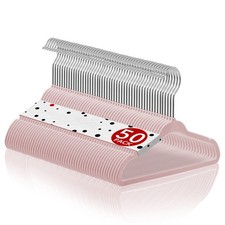 50 Light Pink Velvet 11" Wide Baby Hangers Infant Toddler Clothes Dresses Pants