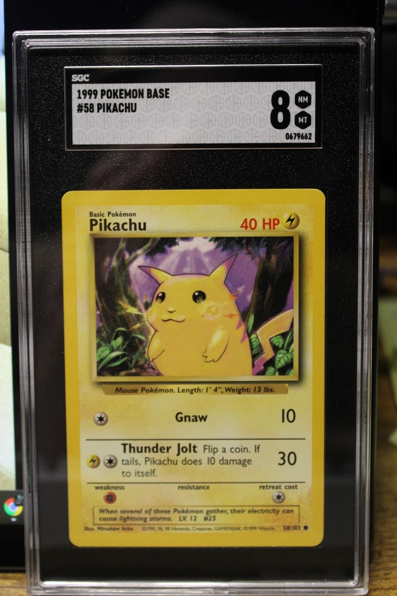 Pokémon TCG Base Set Pikachu Grade 8 Individual Collectible Card