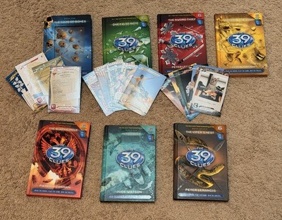 The 39 Clues Series Book Lot of 7 Chapter Books ,  Includes Some Cards, See Pics