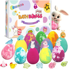 Easter Bath Bombs for Kids with Toys Surprise Inside, 12 Pack Kids Bath Bombs Ea