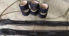 Chanel Black Lacey Gift Ribbon 5ft.
