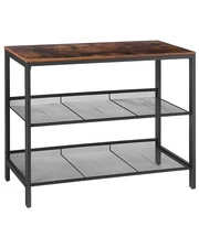 Console Table, Sofa Table with 2 Flat or Slant Adjustable Mesh Shelves, Hallw...