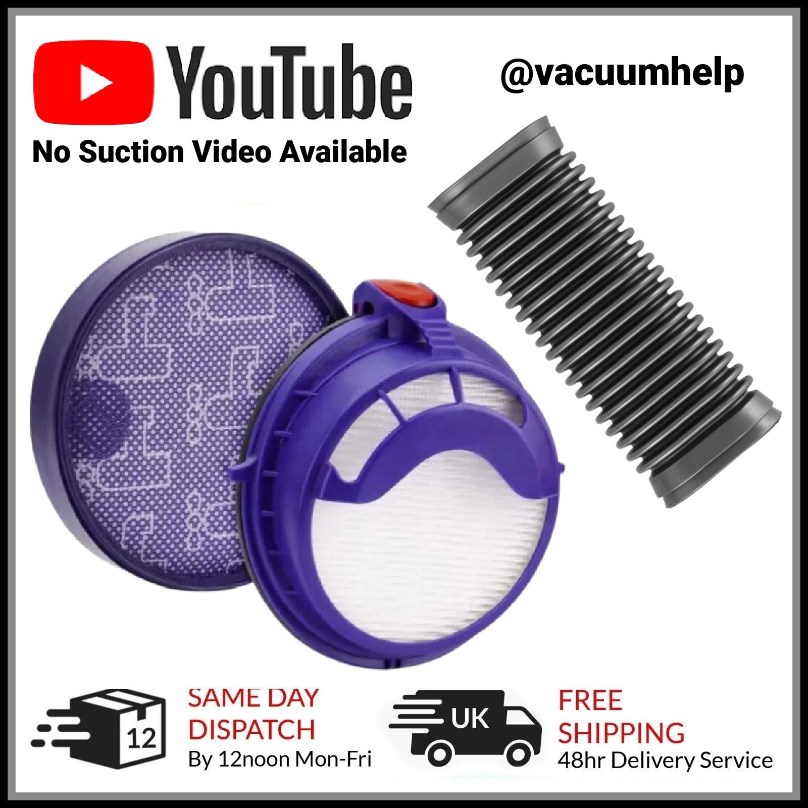 Dyson DC25 Filter Kit + Lower Duct Airway : Fix No Suction with Video Help