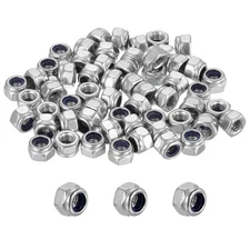 50 Pcs M4x0.7mm Lock Nuts 316 Stainless Steel Nylon Insert Self-Locking Nut