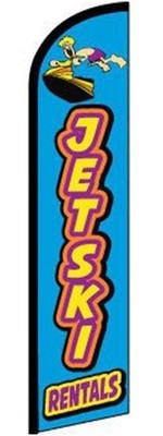 Jet Ski Rentals Flag Flutter Feather Banner Swooper Windless 100D