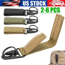 6*Tactical Gear Clip, Nylon Key Ring Holder, Belt Keeper Military Utility Hanger
