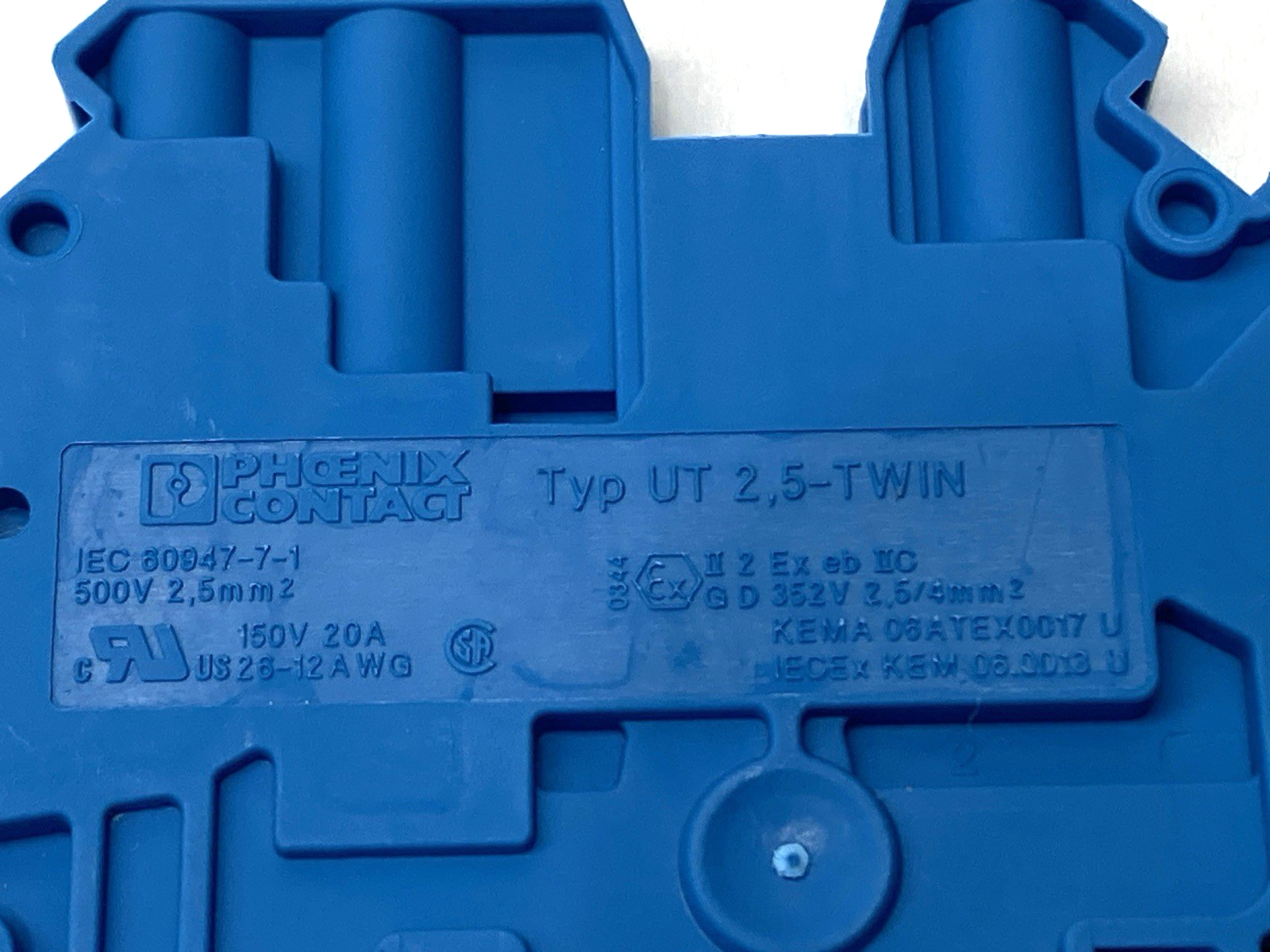 Phoenix Contact UT 2,5-TWIN BU Blue Terminal Block 24A 500V 3044526 LOT ...