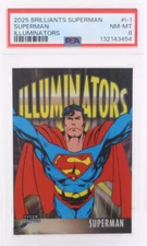 2025 FLEER BRILLIANTS SUPERMAN ILLUMINATORS SUPERMAN #i-1 PSA 8