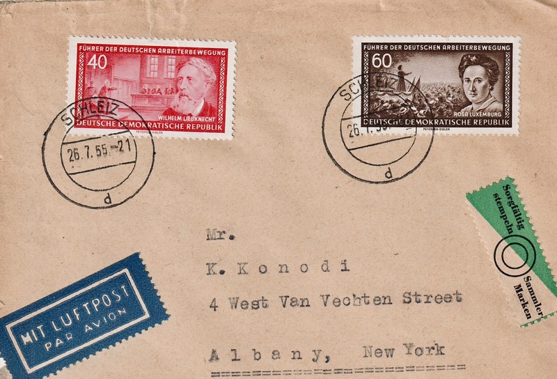 1939 GERMAN AIR MAIL COVER TO US COLLECTORS BRAND TAG/WORKERS *SEE TRANSLATION*
