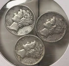 3 Mercury Dimes. Silver Coin Lot