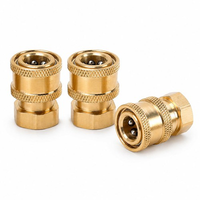 #ad 3 PCS Pressure Washer Fittings Brass 1 4 Inch Quick Connect Coupler NPT Heavy $21.45