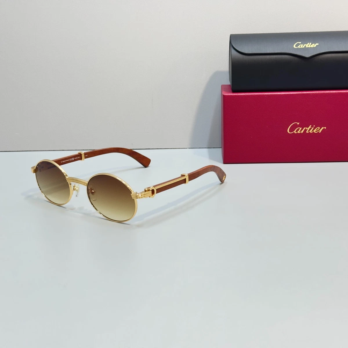 Cartier Brown Wooden Brown Sunglasses for Men for sale | eBay
