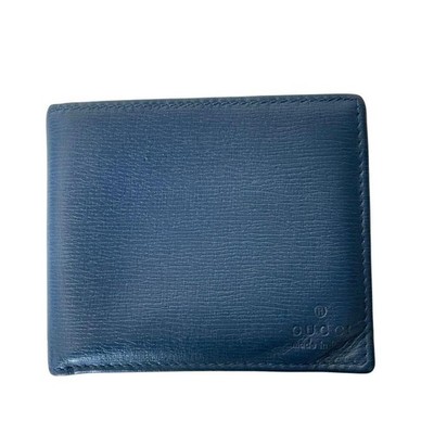 Gucci Wallet Bifold Blue White Leather Unisex Made in Italy Excellent gift