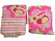 Strawberry Shortcake Twin Comforters 64" X 86" Reversible TWO BLANKETS