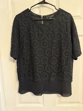 banana republic top medium black lace