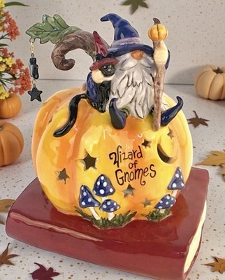 Blue Sky Clayworks WIZARD OF GNOMES Halloween Candle House NEW Auth Retailer