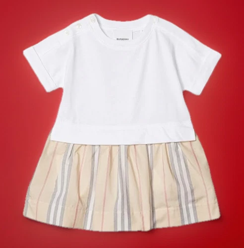 Autentico abito Burberry bambina cotone con copri pannolino us intime ottimeioni c aglia t 9esi