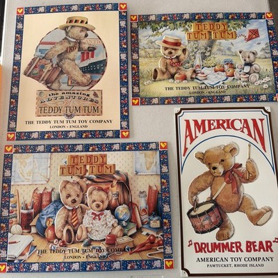TEDDY TUM TIM TOY CO. LONDON ENGLAND EMBOSSED METAL SIGNS 