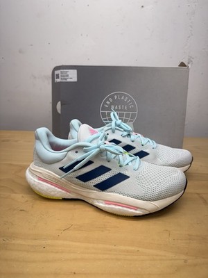 NEW Adidas Solar Glide 5 Boost Running Shoes White/Steel Womens Size 8 GX6719