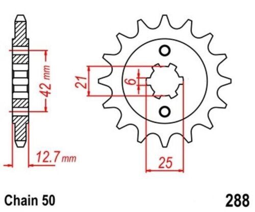 Pignon 18 dents pas 50 pour moto Honda CB 500 et 750 Four