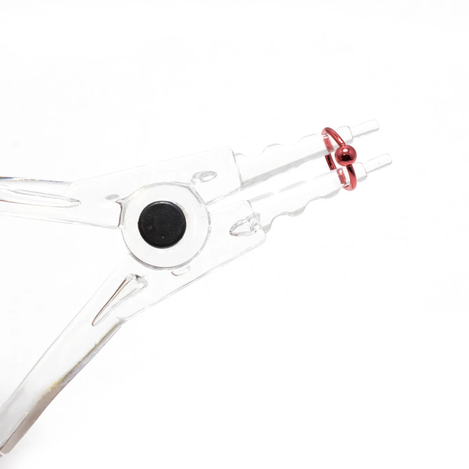 Anillos de cuentas cautivos 4 piezas rojo IP acero quirúrgico universal y abridor de anillos 16G 10 mm Foto 4 de 4