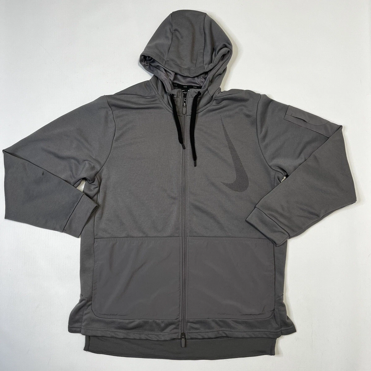 Nike Men s Size Large Project X Dri Fit HD Full Zip Hoodie AA4656 Gunsmoke Gray