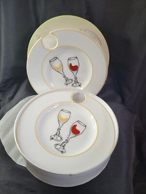 #ad #ad Wine Valley Classics Appetizer Plates Napa Collection Glass Cutout Set of 4 $12.97