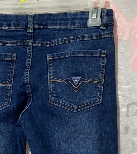 GUESS Jeans Girls Size 12 Dark Wash Blue Slim Fit Skinny Pant Adjustable Waist - Picture 5 of 13