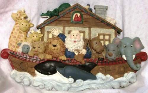 Large NOAH'S ARK Wall Hanging Plaque Nursery Decor Animals Owl Whale Gater 14" - Picture 4 of 7