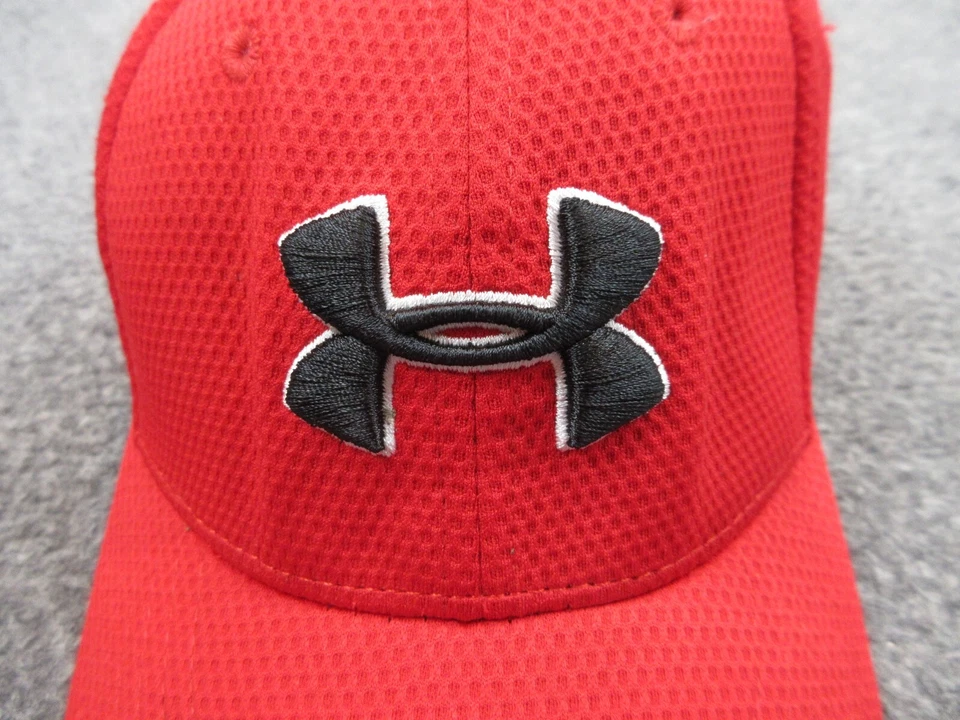 Under Armour Hat Cap Small Red Fitted Casual Outdoors Boys Kids Youth - Image 2 of 4