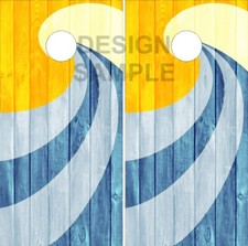 Beach Wave Cornhole Wrap Bag Toss Skin Decal Sticker