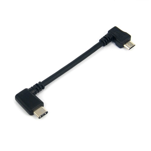 4" Right Angle Micro USB to Type C OTG Cable for Portable Digital DAC Amplifier - Picture 2 of 4