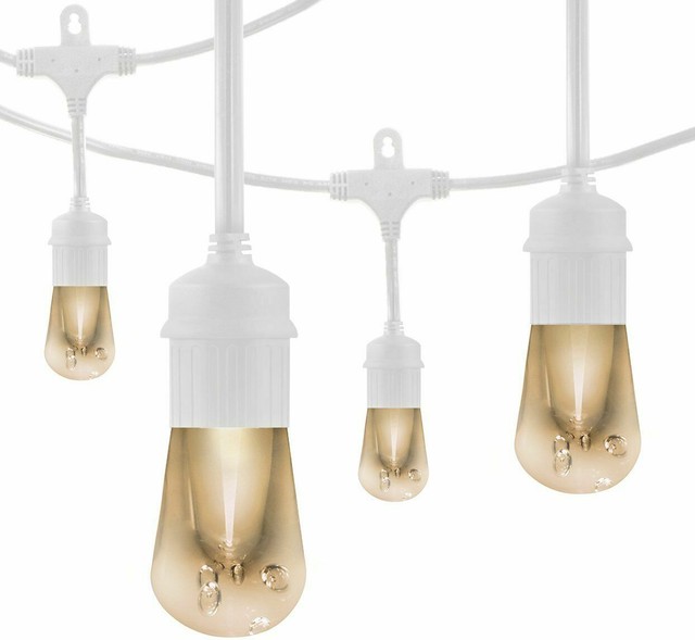 Enbrighten LED Cafe String Lights, White12 Foot Length,6